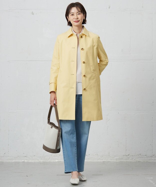 J.PRESS LADIES L 【撥水・WEB限定カラーあり】コットンポリエステル ツイル ロング コート イエロー系