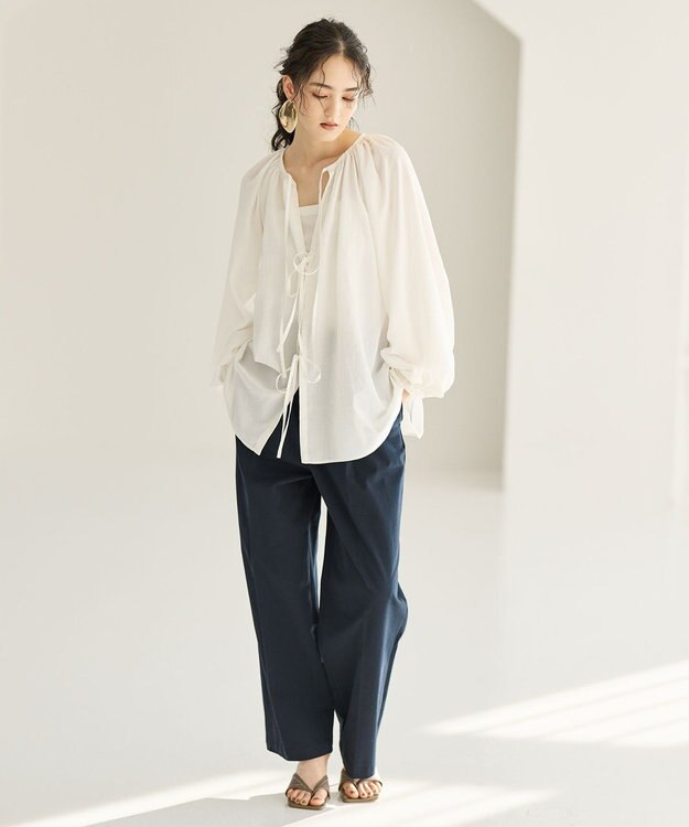 #Newans 2タックセンタープレスパンツ ネイビー系