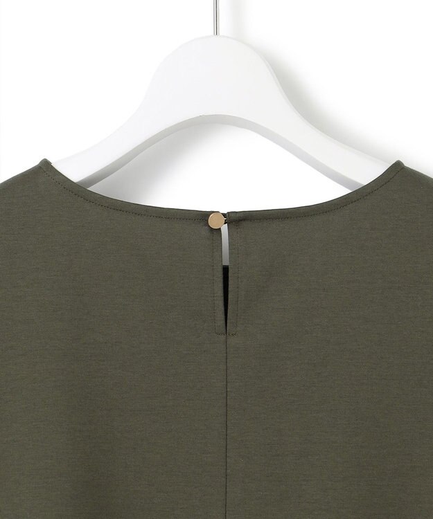 23区 L 【一部店舗限定】コットンポンチコンビジャージー コクーンスリーブ カットソー カーキ系