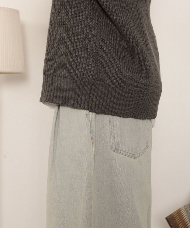 WEGO エルボーパッチVネックプルオーバー グレー