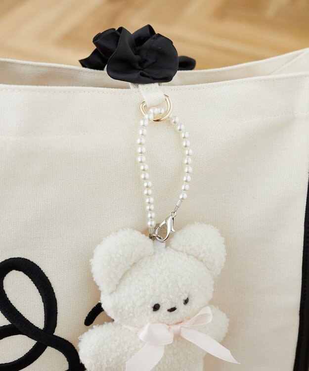 Maison de FLEUR フリルハンドル帆布キャリーオンバッグ Black