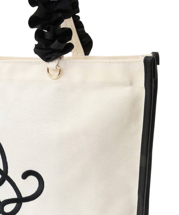 Maison de FLEUR フリルハンドル帆布キャリーオンバッグ Black