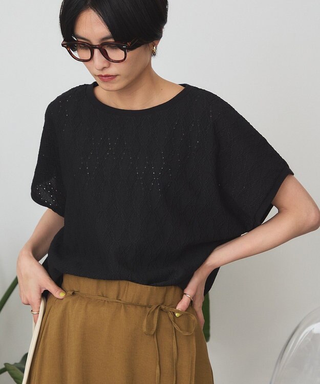 AMERICAN HOLIC フレンチスリーブ総レースプルオーバー Black