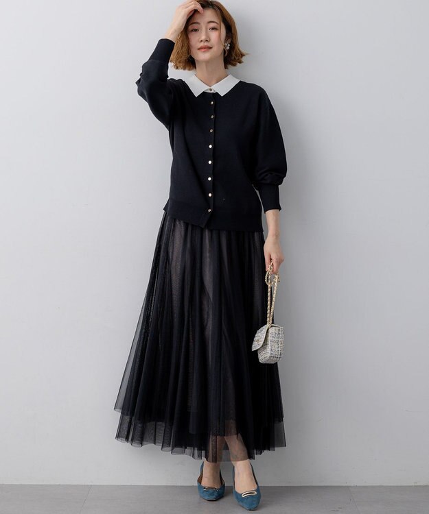 23区 【先行予約/WEB&一部店舗限定】バイカラーデザイン 2WAY ニット ブラック系