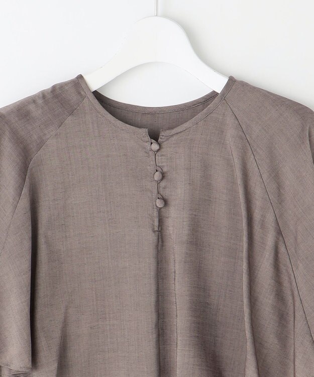 自由区 S 【洗える】キュプラシアー ブラウス セピア