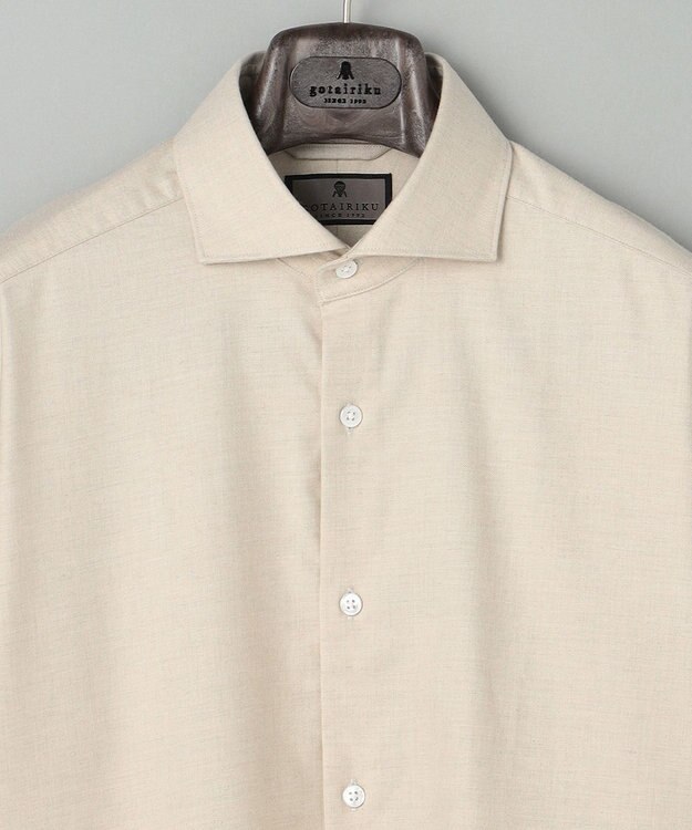 GOTAIRIKU 【洗える】コットンフラノシャツ_ カッタウェイカラー アイボリー系
