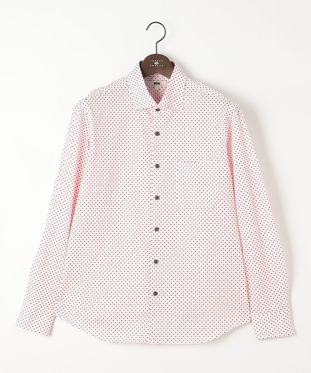 JOSEPH ABBOUD 【快適な着心地・イージーケア】コンパクトジャージープリント シ ャツ ワイン系5