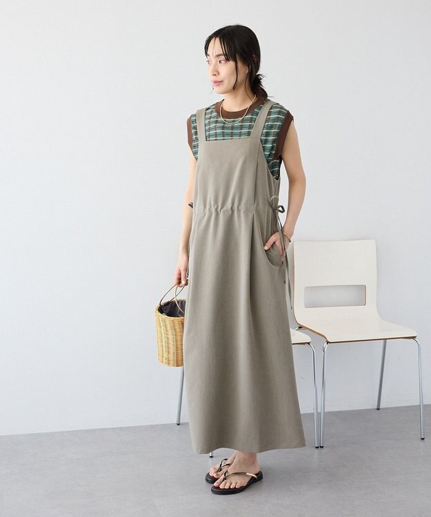 CRAFT STANDARD BOUTIQUE サイドギャザージャンパースカ－ト Gray Beige