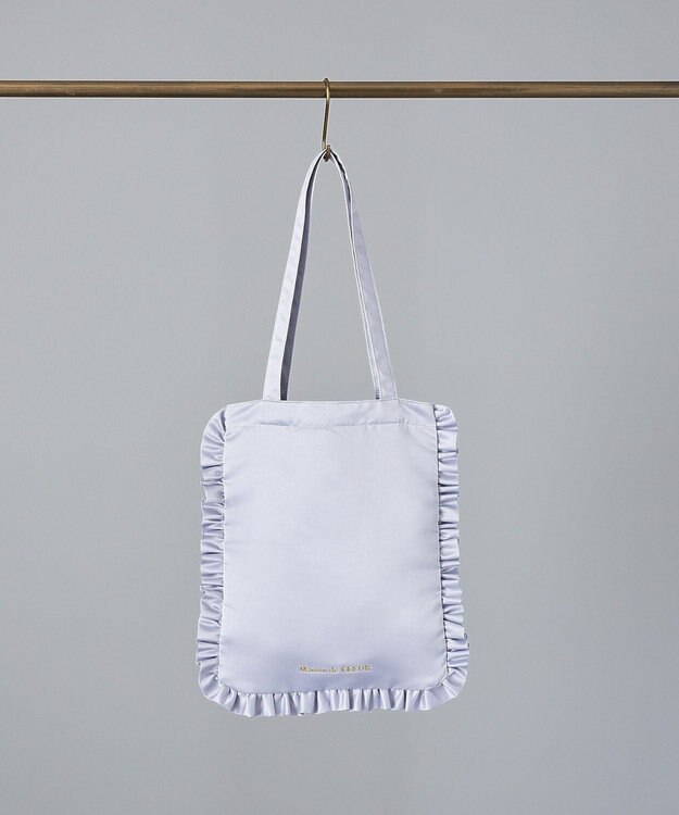 Maison de FLEUR EC限定フリルサテントートバッグ Grayish Blue
