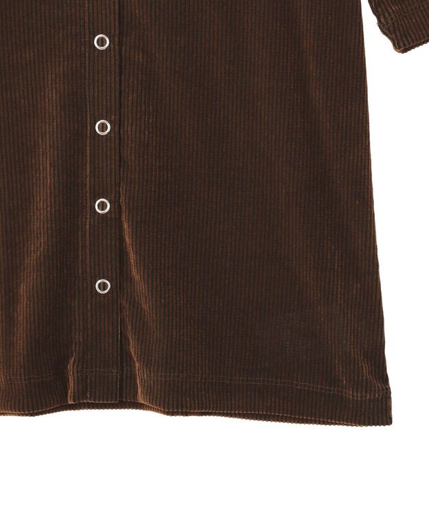 earth music&ecology フロッキーチュールカーディガン Brown