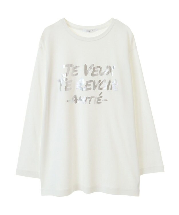 AMERICAN HOLIC ＡＭＩＴＥ’　箔プリントカットプルオーバー Off White