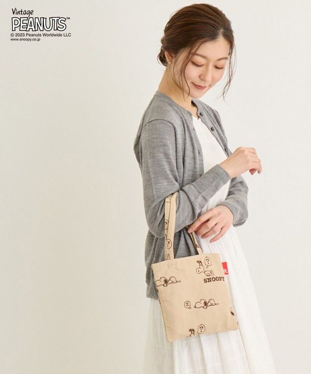 ROOTOTE 8589【スヌーピー】IP.ベビールー.ジャガード.ピーナッツ-8P 02：ベージュ