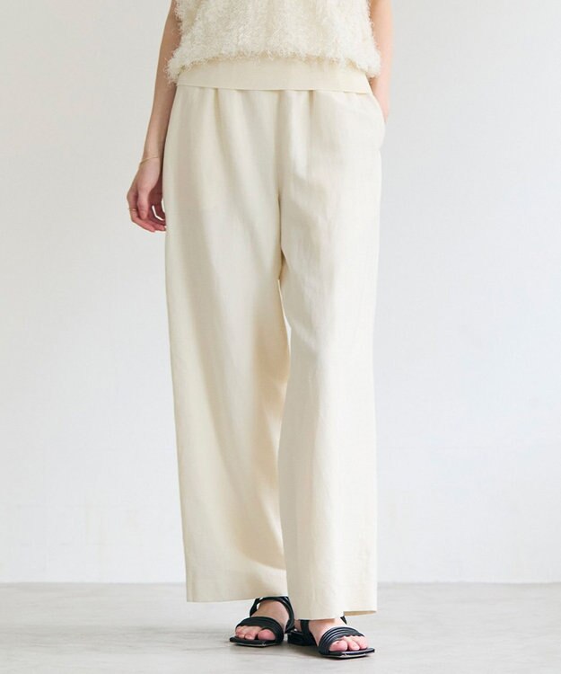 BEIGE， SPINEL / タックギャザー ワイドパンツ Ecru