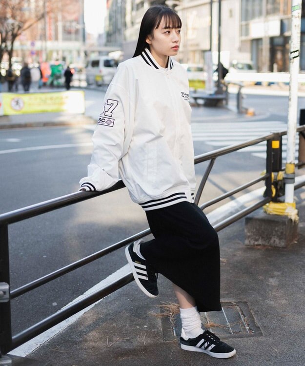 WEGO ZIPワッペンスタジャン ホワイト