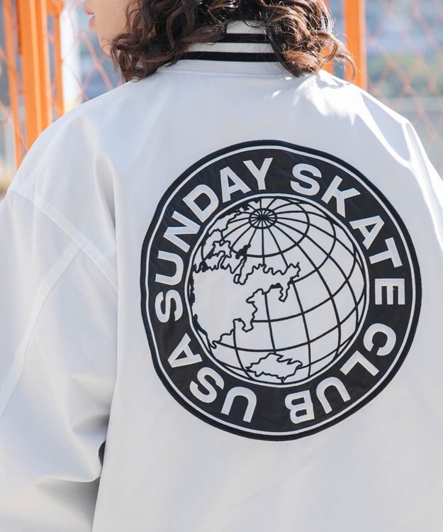 WEGO ZIPワッペンスタジャン ホワイト