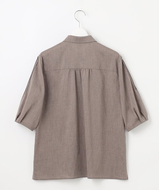 J.PRESS LADIES 【洗える】ラミーポプリン シャツ ブラウス ブラウン系