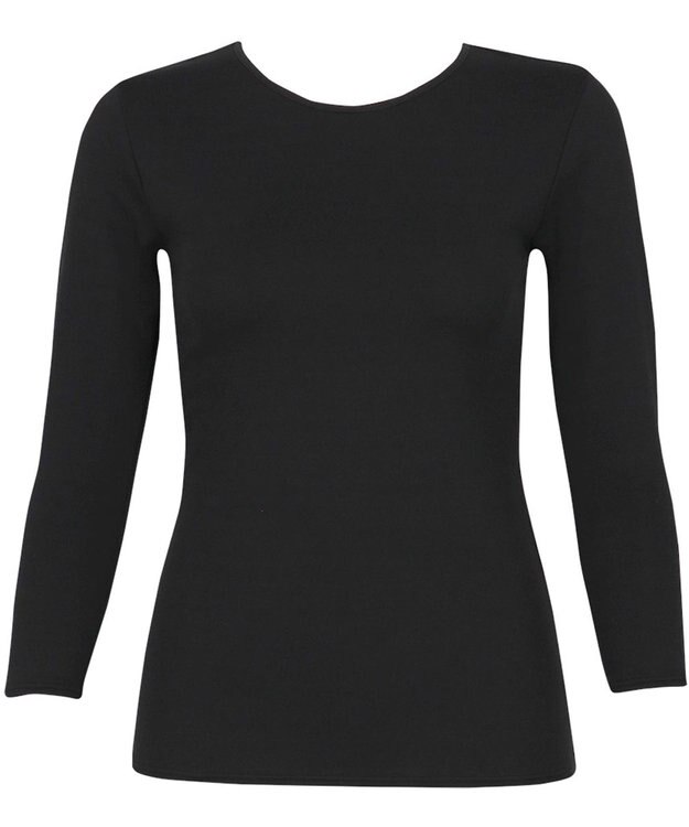 Wing あったかインナー 綿100％(肌側) やさしい肌ざわり 軽い 8分袖 長袖 ネックせまめ 秋 冬 EL2951 ウイング／ワコール ブラック