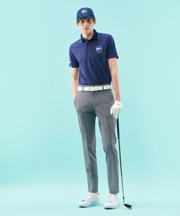 23区GOLF 【MEN】【吸水速乾・UVケア】ストレッチメッシュ ポロ ダルブルー系