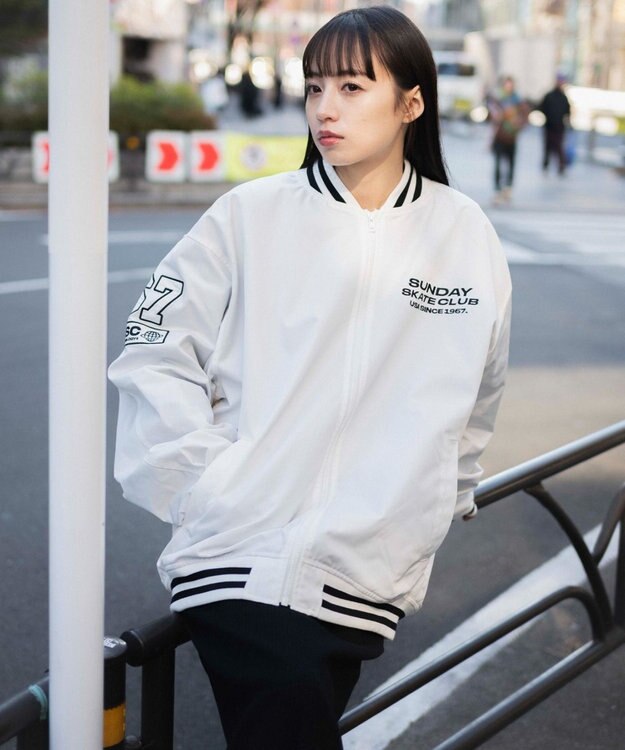 WEGO ZIPワッペンスタジャン ホワイト