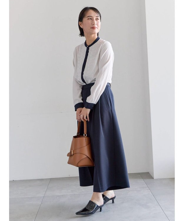 Te chichi フレアガウチョパンツ ネイビー