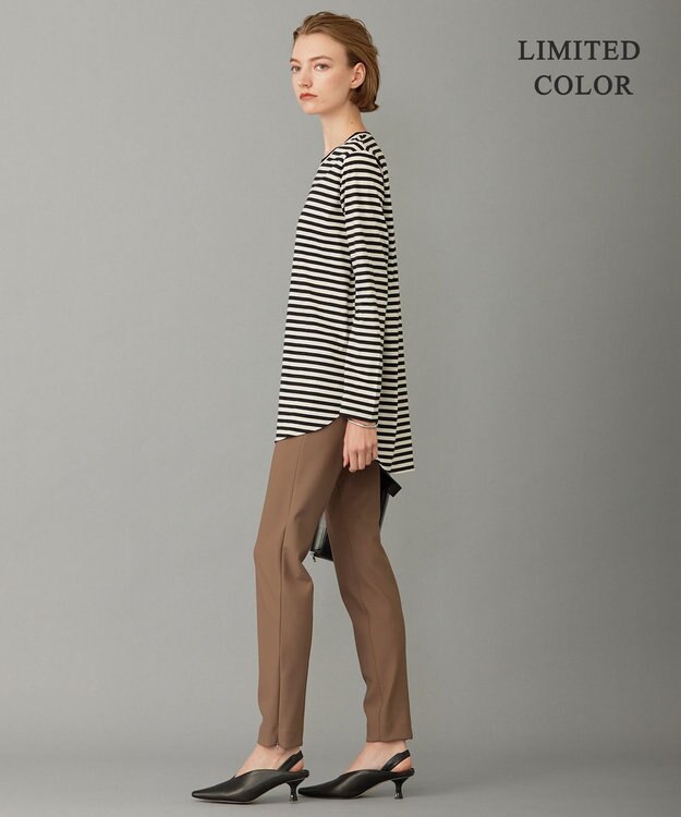 ICB 【WEB限定カラーあり・洗える】 シンプルジャージー ロングスリーブTシャツ ブラックボーダー［WEB限定］系