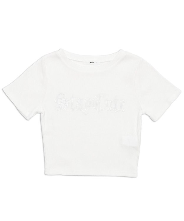 WEGO ヴィンテージウォッシュグラフィックリブT ホワイト