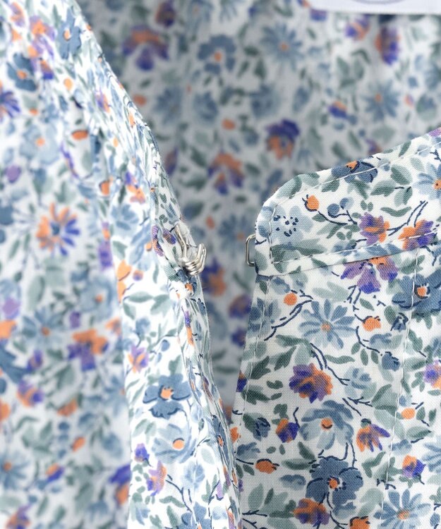 J.PRESS LADIES L 【洗える】Liberty Lilibet＆Hannah Rose バンドカラー ブラウス ブルー系5