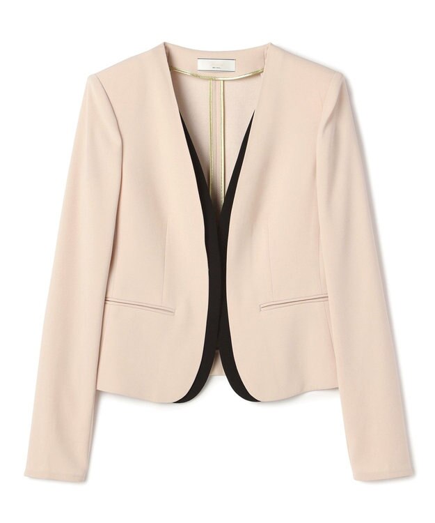 BEIGE， 【Lsize・セットアップ対応】CINDY / ダブルカラージャケット Nude x Black
