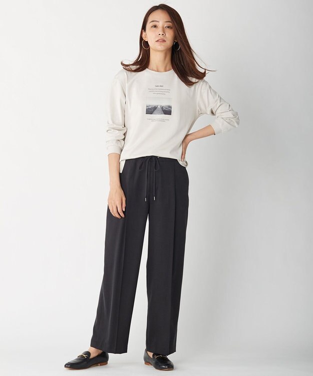 J.PRESS LADIES 【洗える】コットンセルロース チノ パンツ グレー系