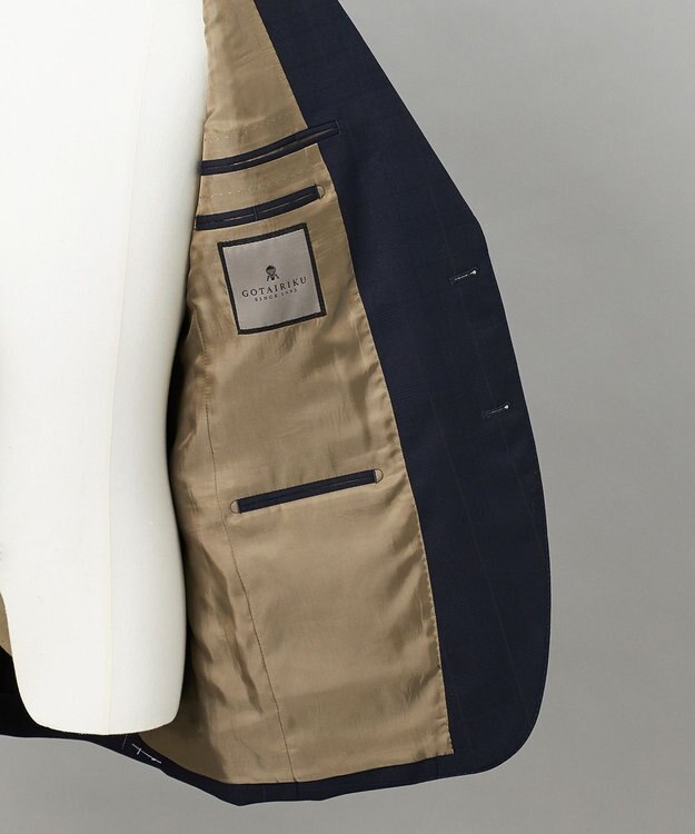 GOTAIRIKU 【山栄毛織】レトロテック 3ピーススーツ ネイビー系4