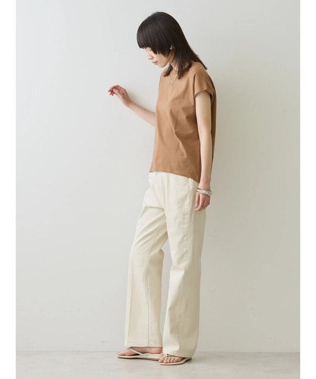 AMERICAN HOLIC 接触冷感フレンチスリーブカットプルオーバー Camel