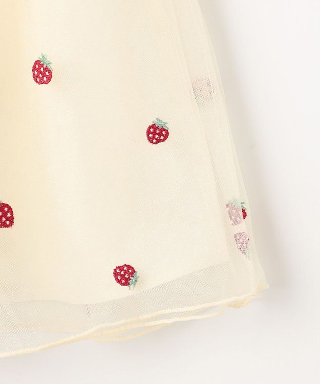 ANY KIDS 【Strawberry Collection】総刺繍 いちごチュールスカート エクリュ