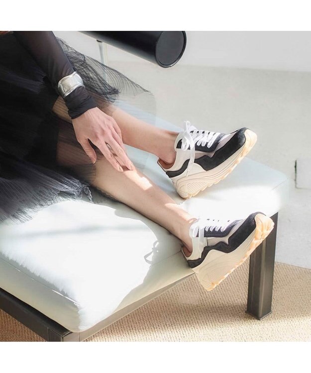 MODE ET JACOMO <carino>シースルー厚底スニーカー ブラックコンビ