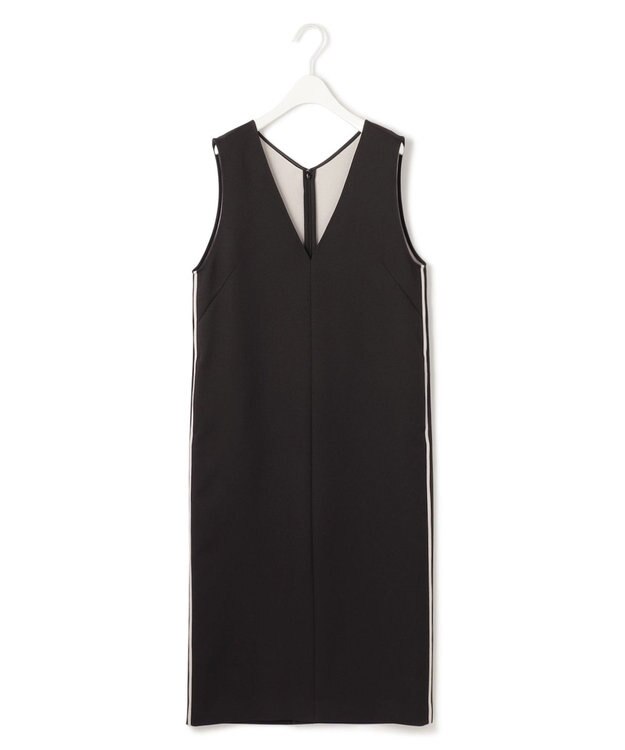 ICB L 【洗える】 ダブルフェイスクレープ ジャンパースカート ブラック系（裏面トープ）