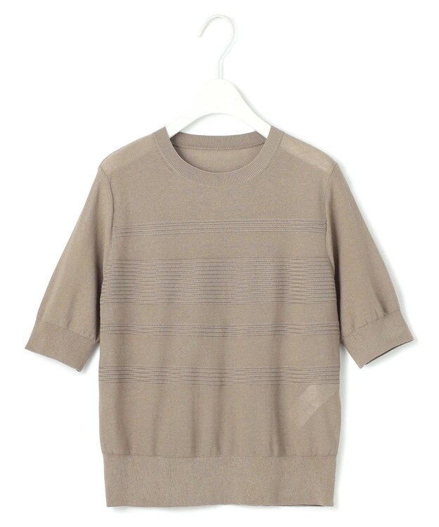 ICB 【洗える】 レースパターン ニット クリームブラウン系