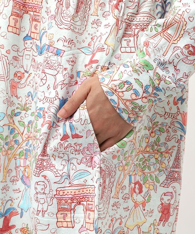 tsumori chisato SLEEP ツモリチサト ワンピース 長袖 ルームウェア 綿混(本体) レディース UNX582 /ワコール サックス