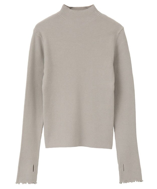 earth music&ecology ハートプレートリブニットプルオーバー Gray