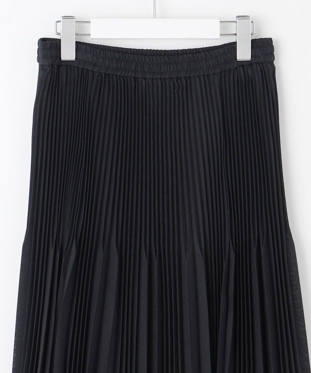 自由区 【カトリエムブーケ】Plis aleatoires シアープリーツスカート ネイビー