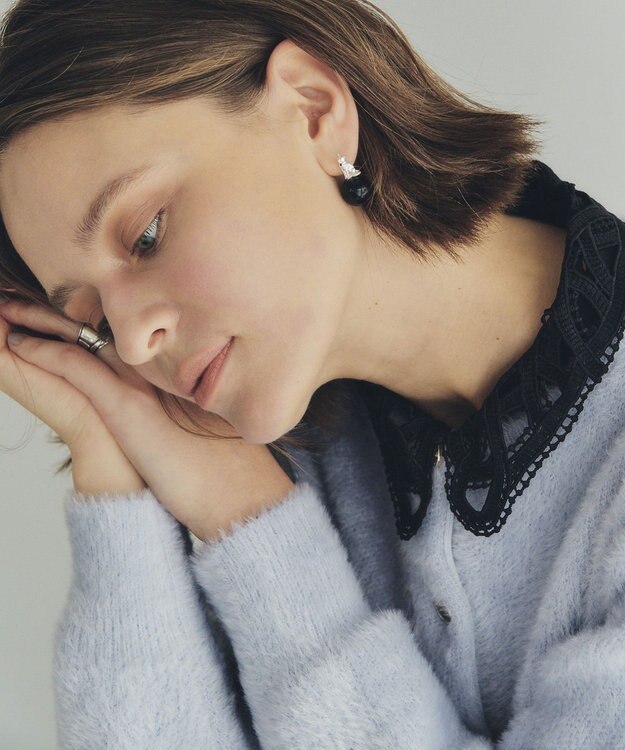 YECCA VECCA パールキャットピアス Silver