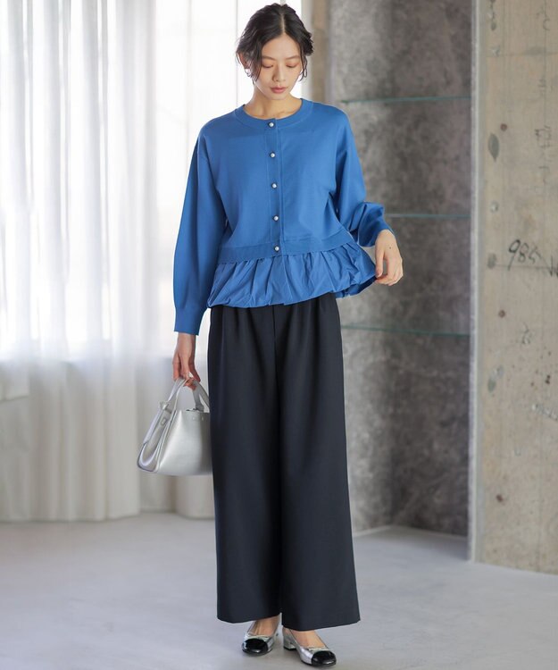 組曲 シュットクロスワイド パンツ ネイビー系