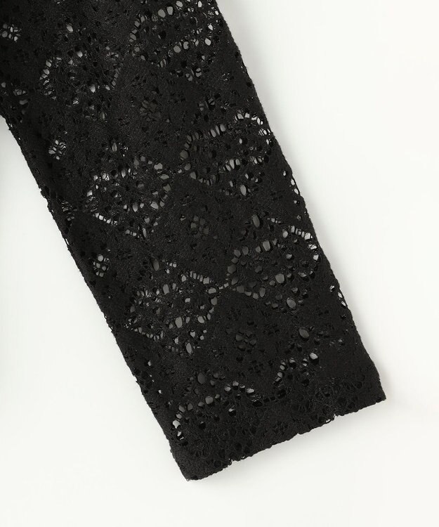 自由区 【WEB限定・1枚で華やぐ・旬スタイル】テクスチャーレーシージップ パーカー ブラック