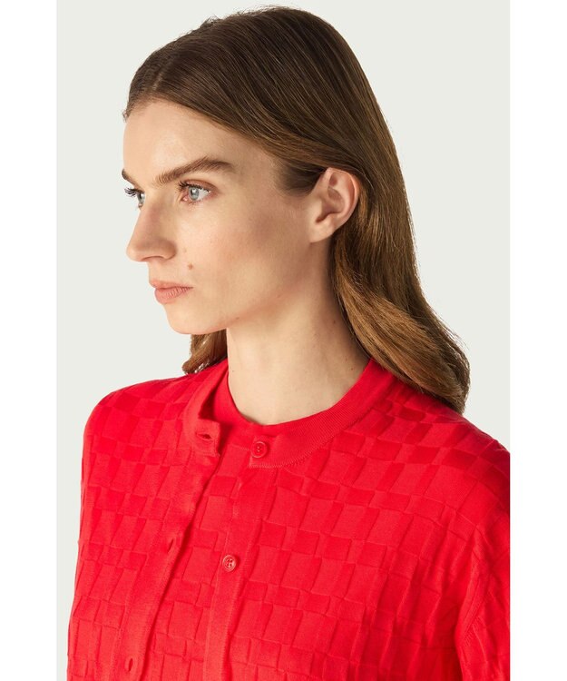 DAKS John Smedley for DAKS ハウスチェックカーディガン レッド