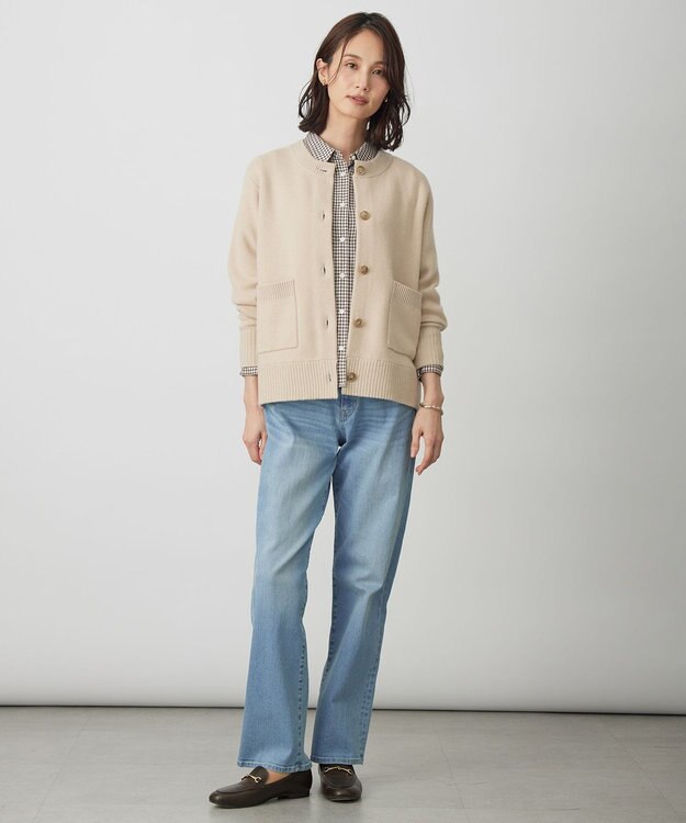 J.PRESS LADIES S CAT ニット カーディガン ベージュ系