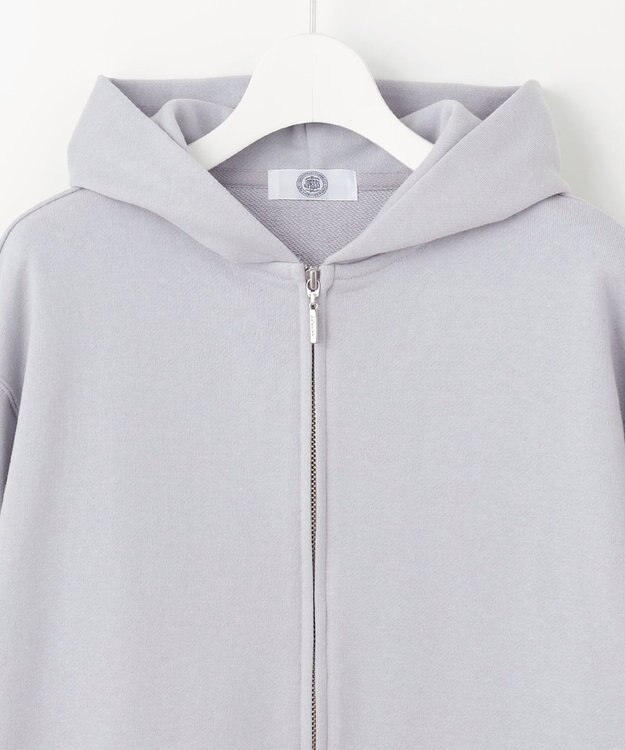 J.PRESS LADIES URAKE フーディー ジップアップ パーカー ライトグレー系