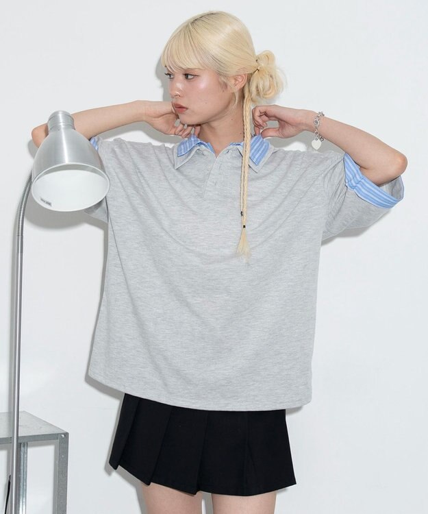 WEGO 【ユニセックス着用ITEM】シャツレイヤードT（SS） グレー