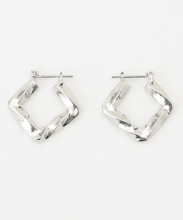 ICB ツイストスクエアピアス シルバー系