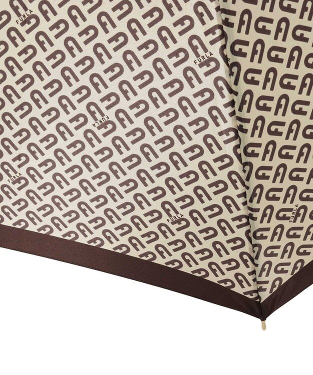 MOONBAT 【耐風】FURLA 長傘 モノグラム モカブラウン