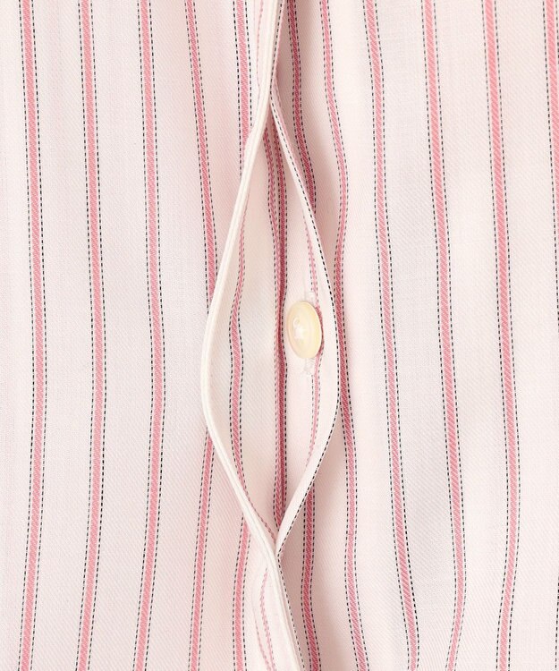 J.PRESS LADIES L 【洗える】ウォッシャブルキュプラツイル シャツ ホワイト×ピンク系