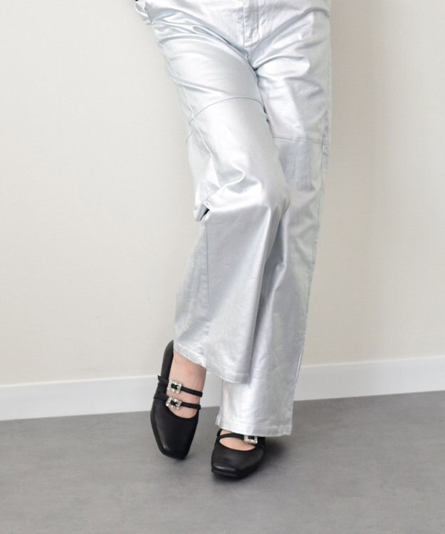 Bridget Birkin 【PARADIS COULEUR】ビジューバックルダブルストラップバレエ ブラック