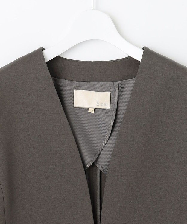 自由区 【XSサイズ～/洗える】WASHABLEPONTE  ボレロジャケット カーキ系